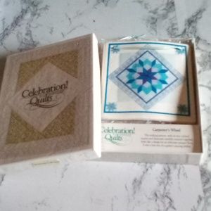 Celebration of American Quilts Ceramic Tile Ornament -Carpenter's Wheel